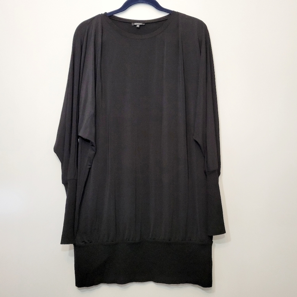 Lafayette 148 Black Long Sleeve Ribbed Trim Sweater/Dress Size XL